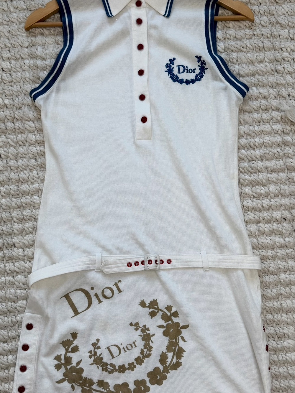 Christian Dior Vintage 2000s Polo Inspired Red White & Blue Dress Dress US 6